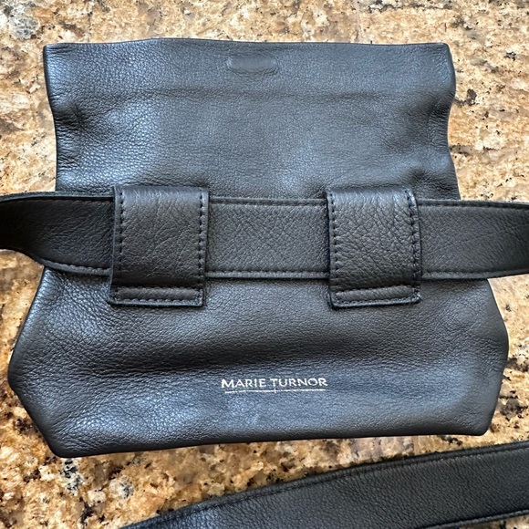 Marie Turnor black leather belt sack waist bag- excellent condition - Picture 4 of 6